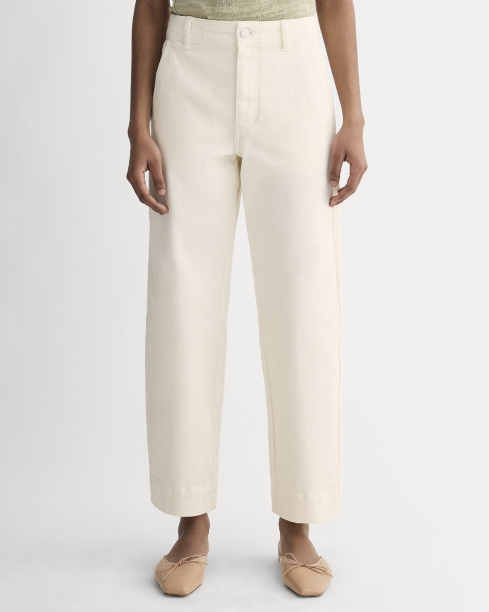 The Utility Straight-Leg Pant in Bone — detail view