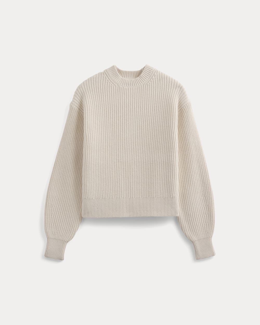 Cropped Ribbed Crew in Everyday Cotton in Canvas — alternate view