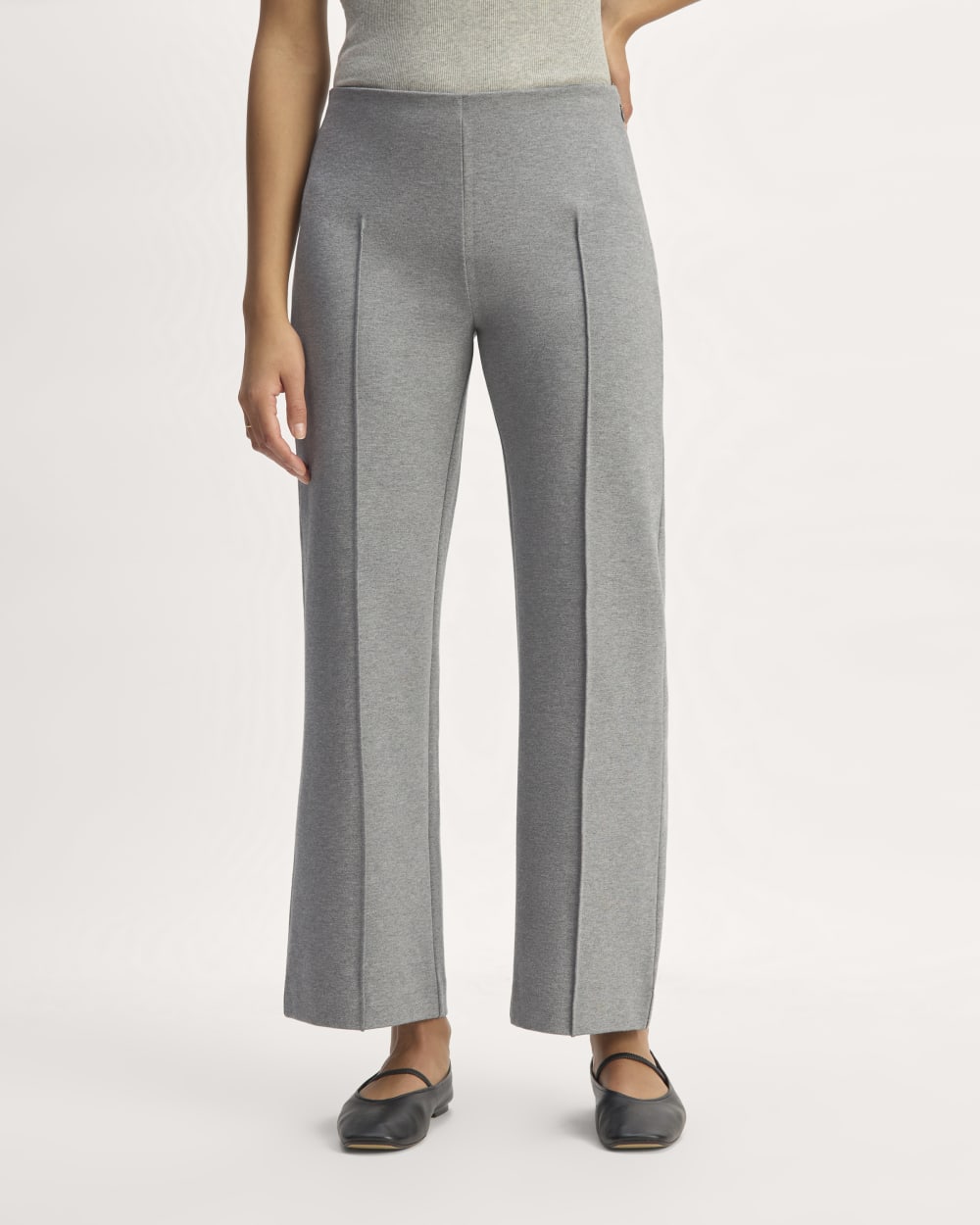 The Dream Trouser in Mid Heather Grey — detail view