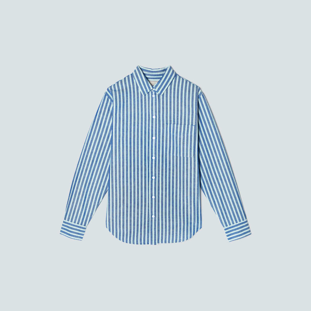 The Must-Have Oxford Shirt in Lapis Blue / Bright Jade / Optic White — alternate view