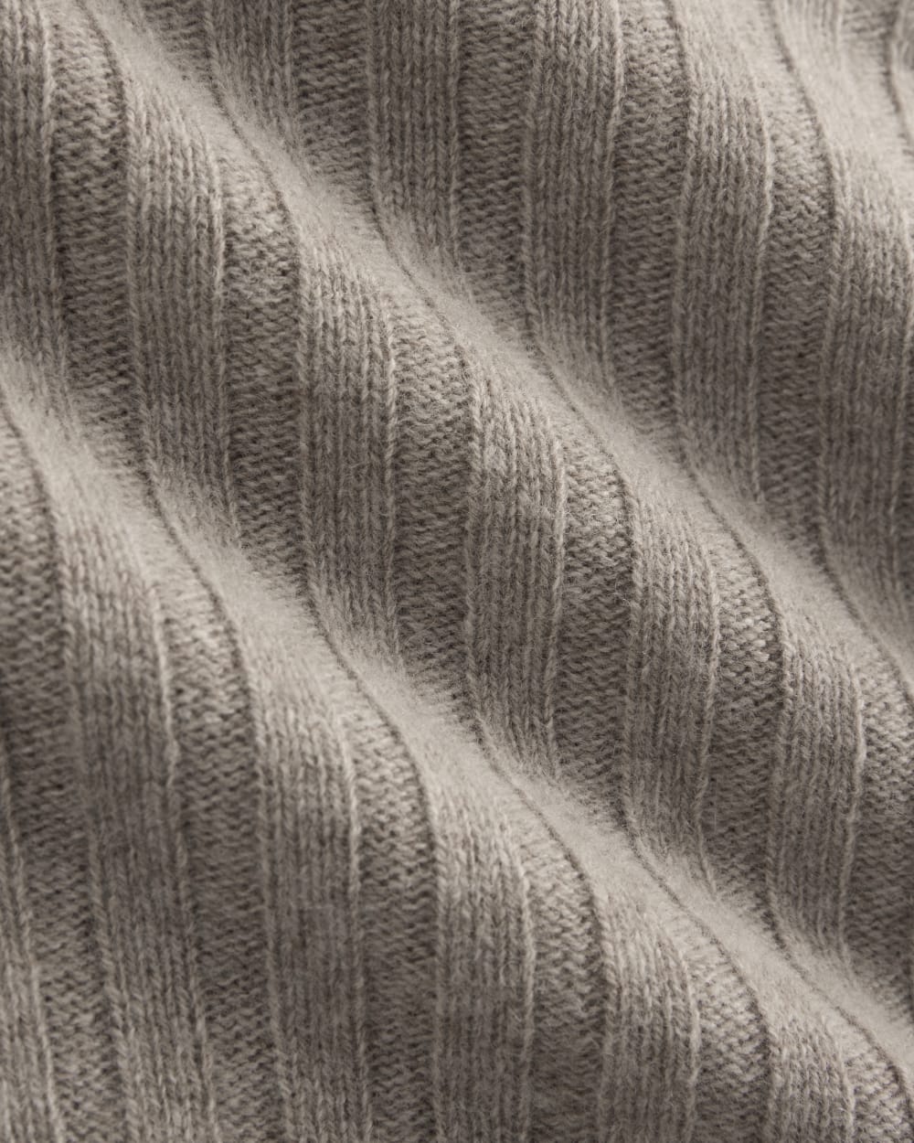 Funnel-Neck Cropped Sweater in Wool Cashmere in Oatmeal — detail view