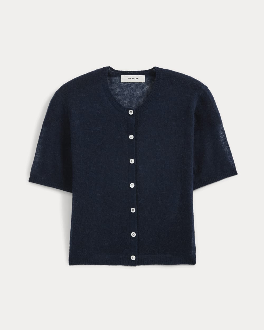 The Air Alpaca™ Short-Sleeve Cardigan in Navy — alternate view