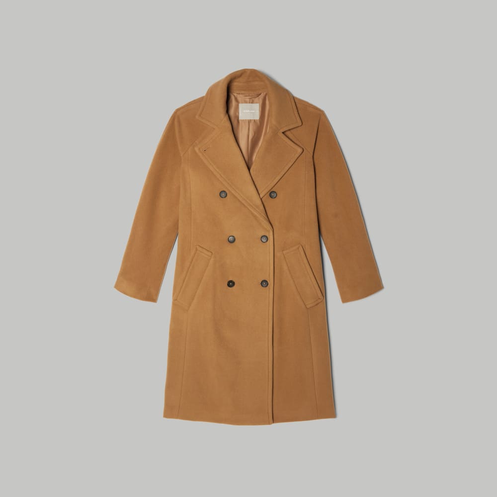 The Italian ReWool® Long Peacoat in Camel — alternate view