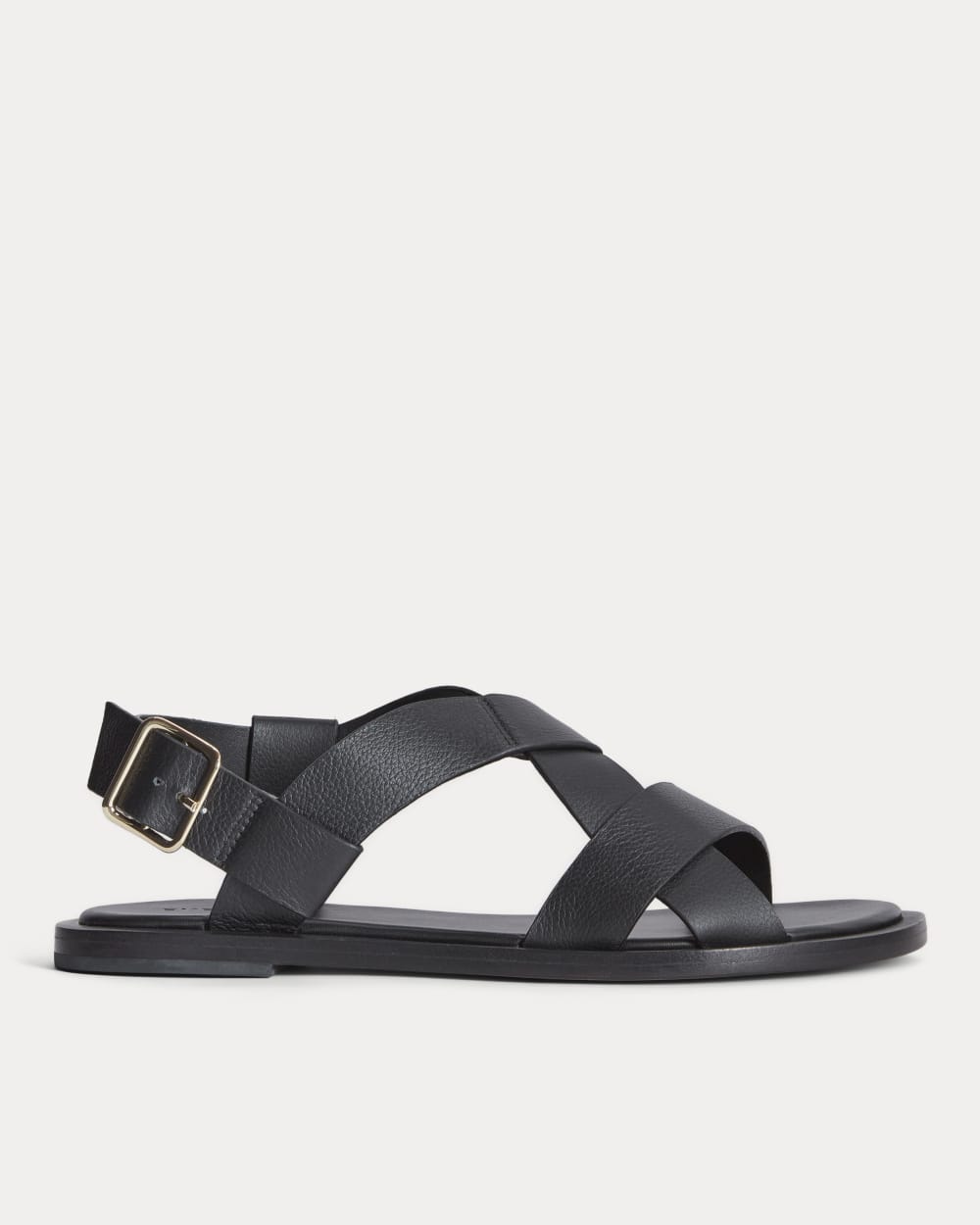 The City Strap Sandal in Black — front view