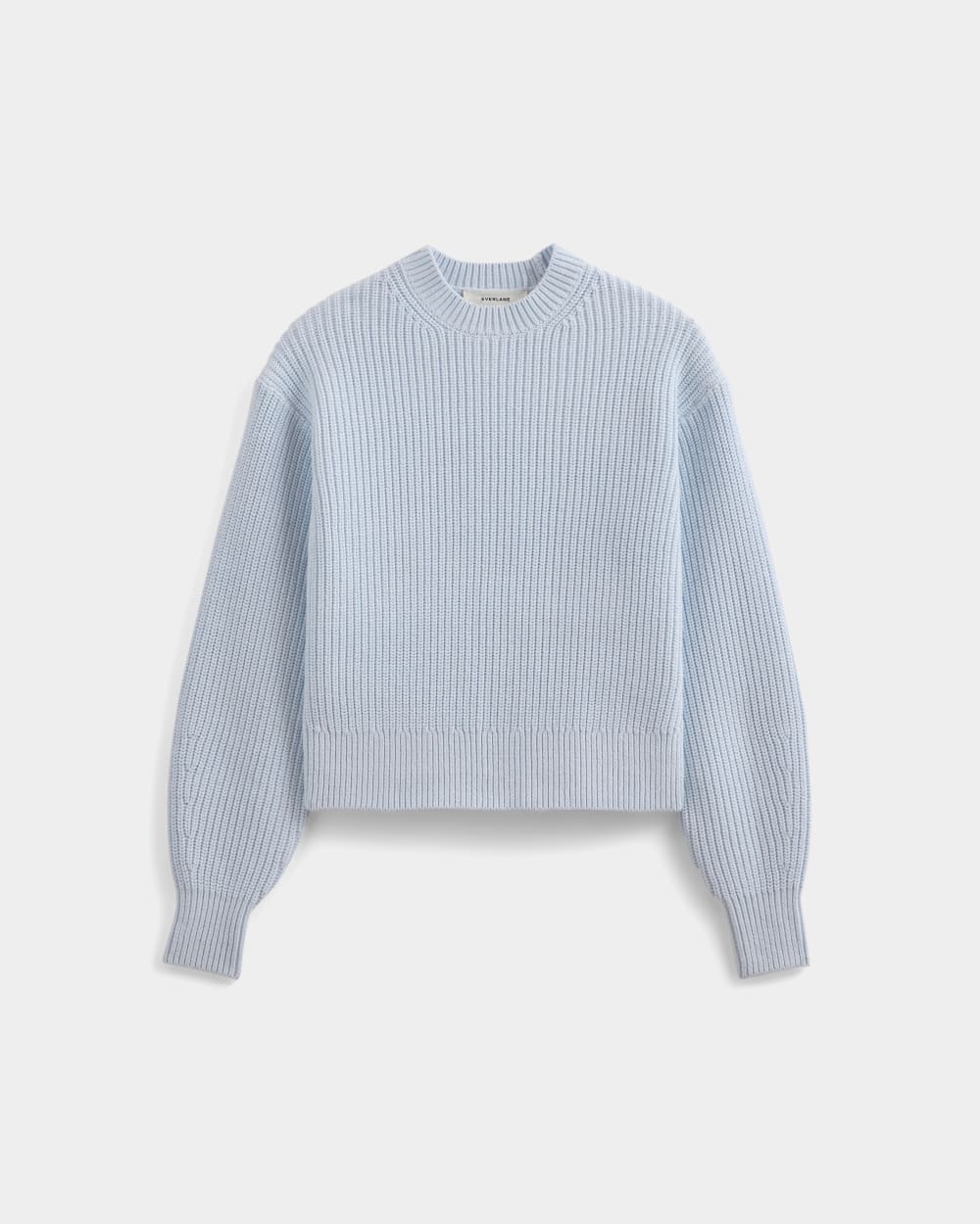 Cropped Ribbed Crew in Everyday Cotton in Skywriting — alternate view