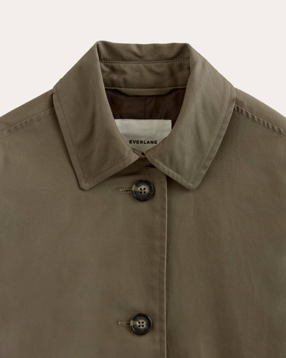 The Mac Coat in Deep Taupe — detail view