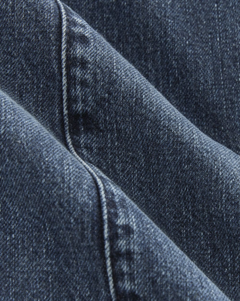 The Drawstring Baggy Jean in Mid Indigo — detail view