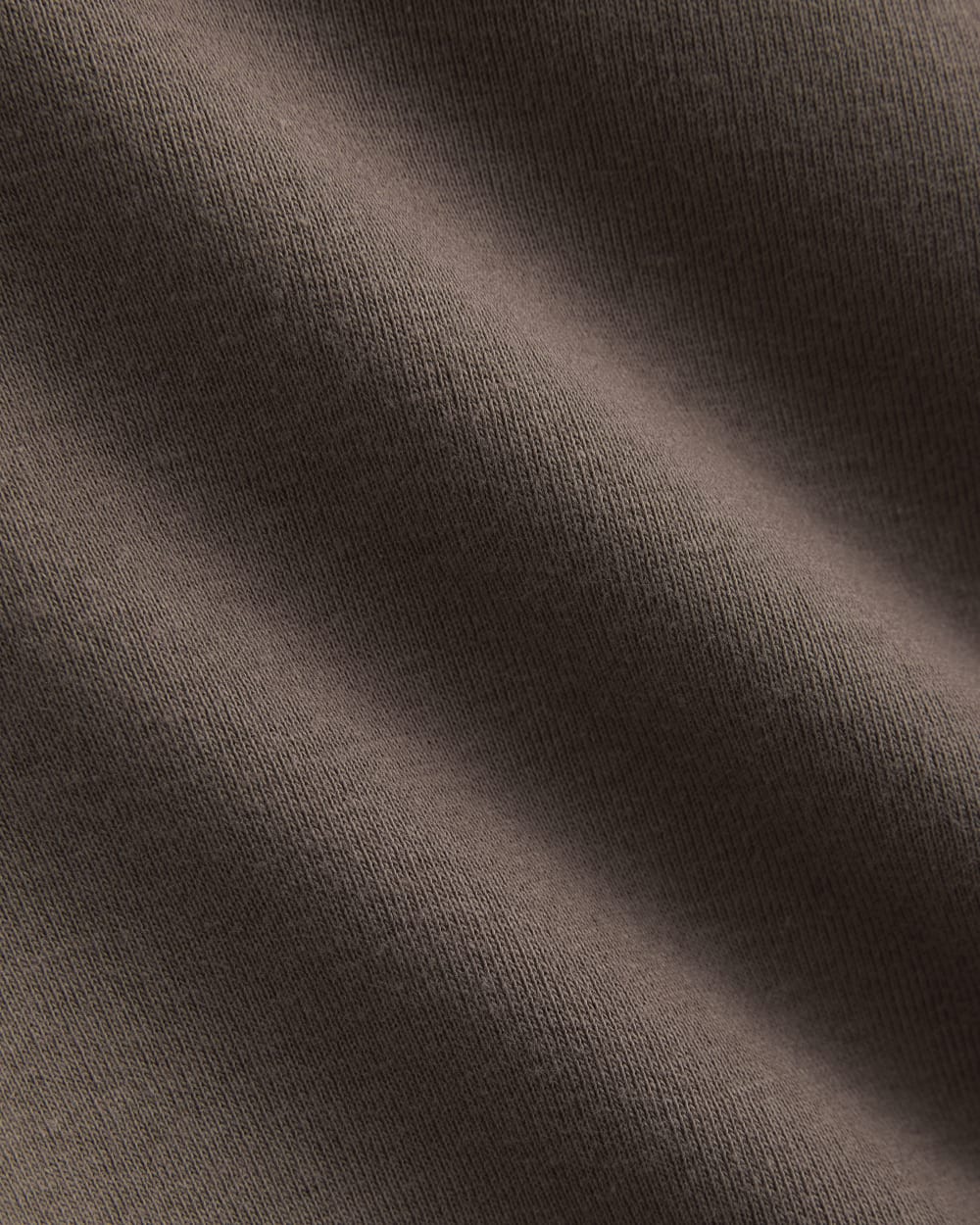 RetroSoft Cotton Crew in Deep Taupe — detail view