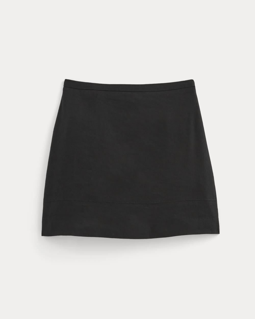 The Mini Skirt in Stretch Linen in Black — alternate view