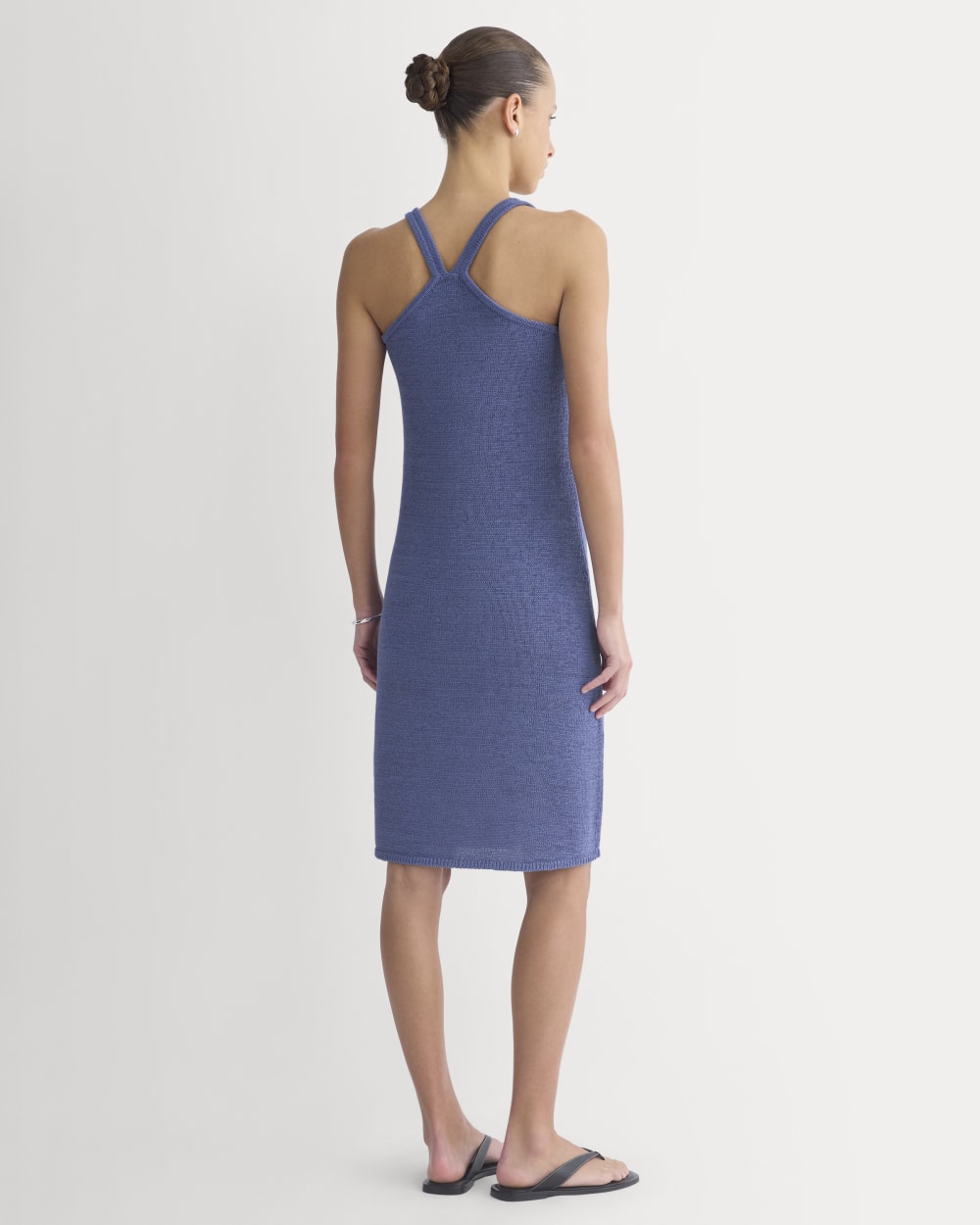 Sweater Racerback Midi Dress in Blue Dusk — detail view