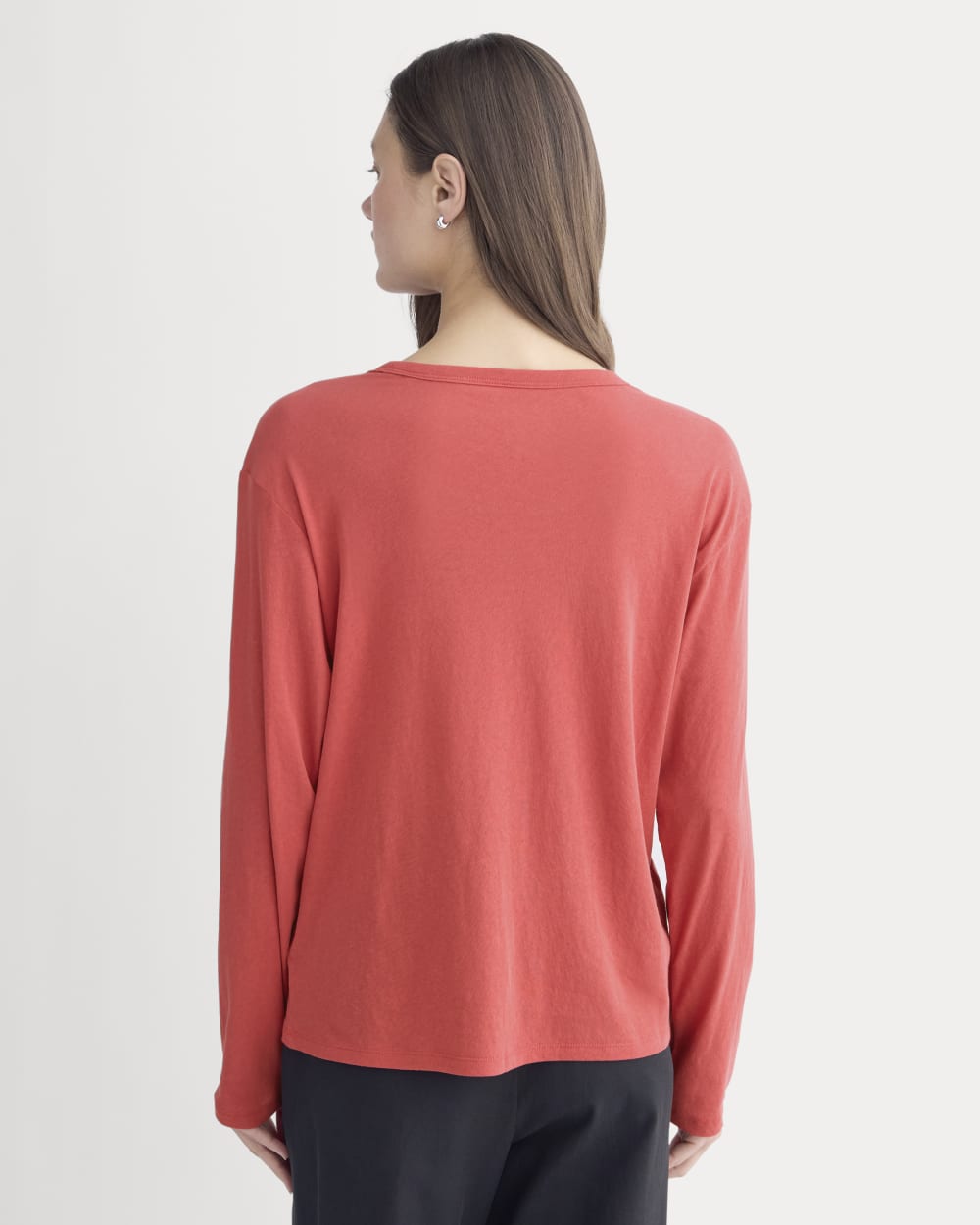 The Air Long-Sleeve Tee in Vintage Red — detail view