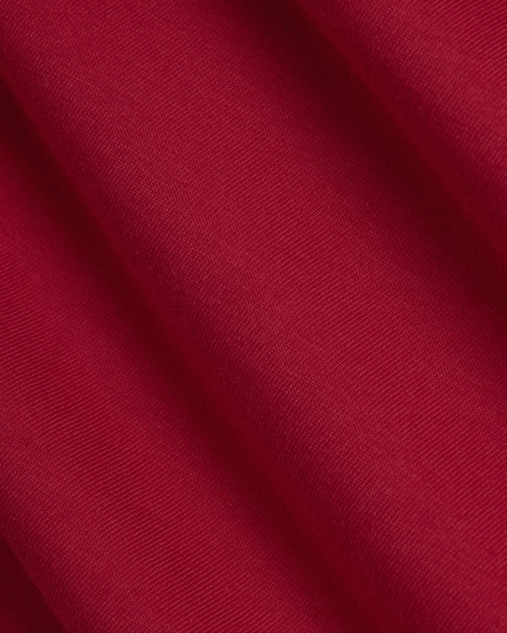 The Box-Cut Tee in Essential Cotton in Berry Red — detail view