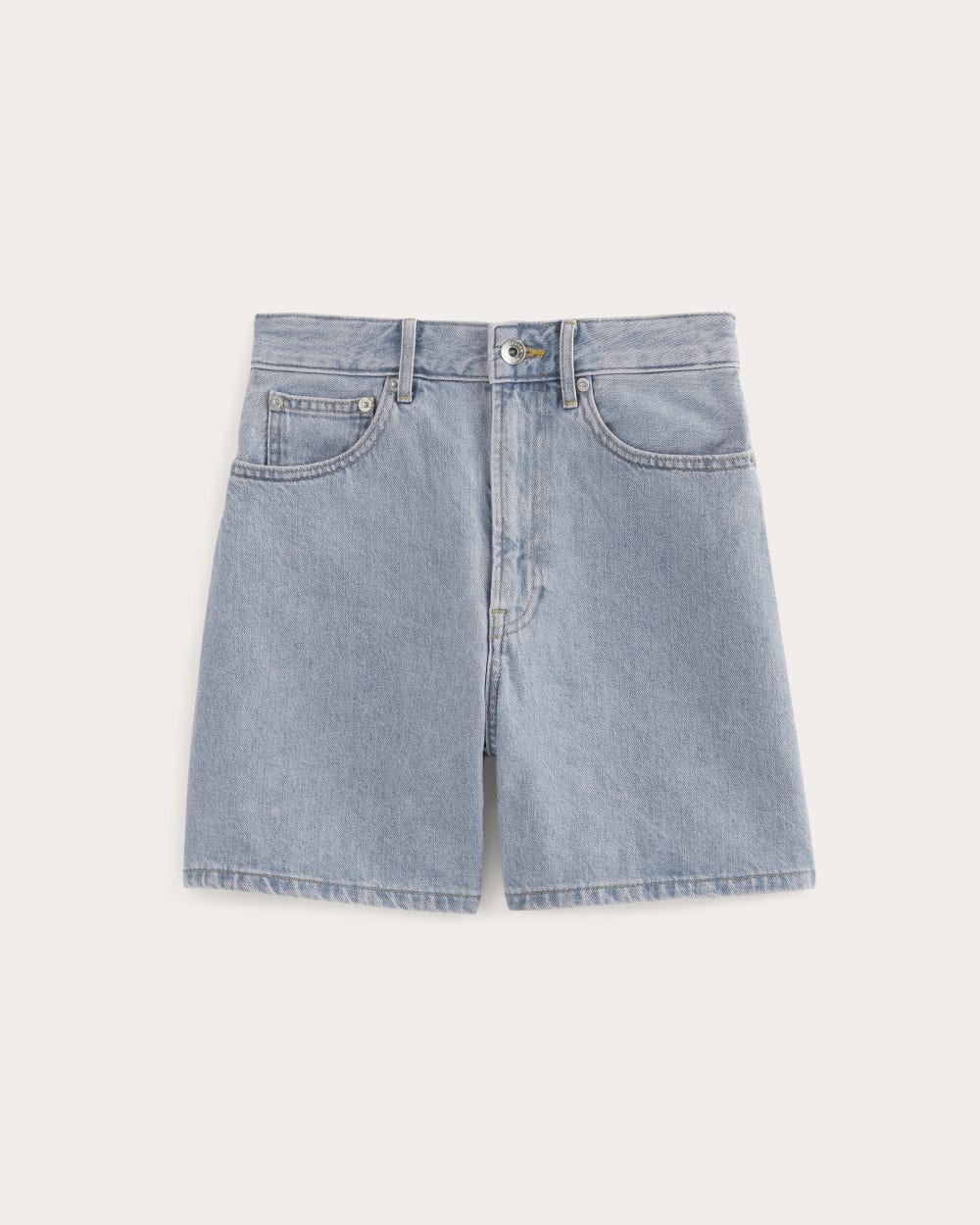 The A-Line Denim Short in Light Indigo — alternate view