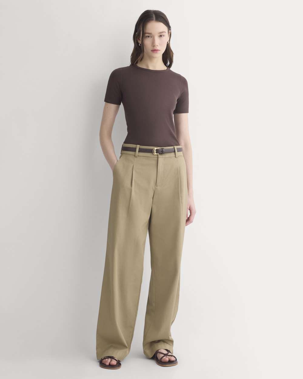 The Luxe Rib Crew in Coffee Bean — detail view