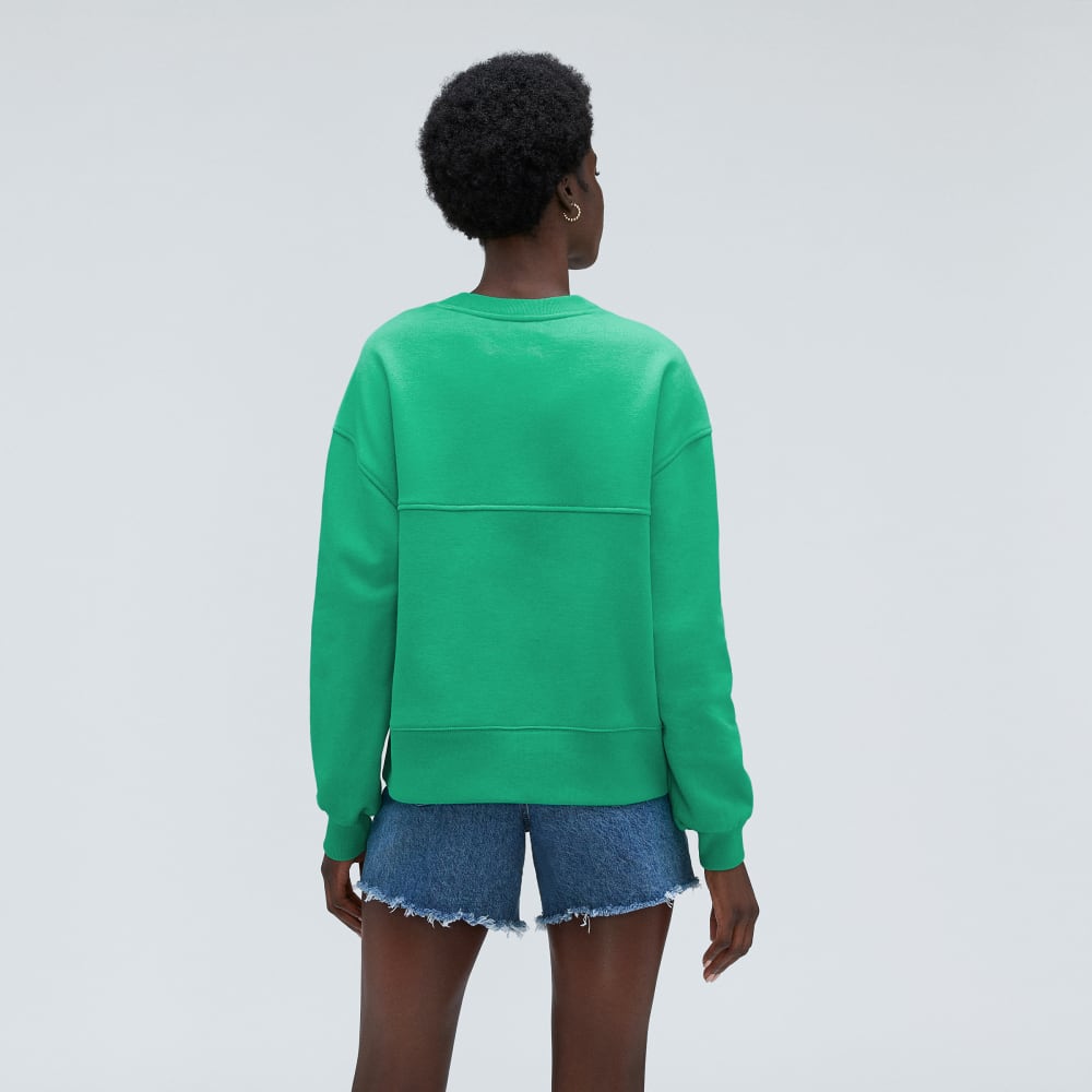 The Track Oversized Crew in Bright Jade — detail view