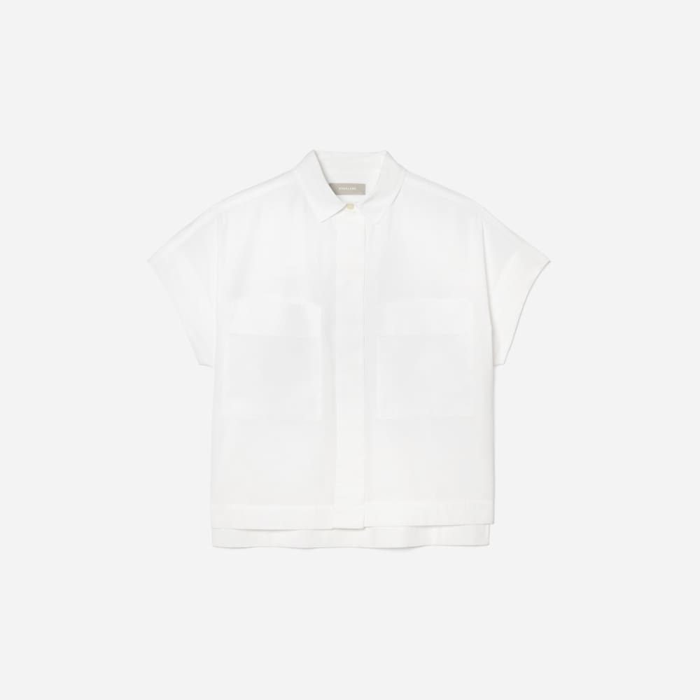 The Short-Sleeve Box Shirt in White — alternate view