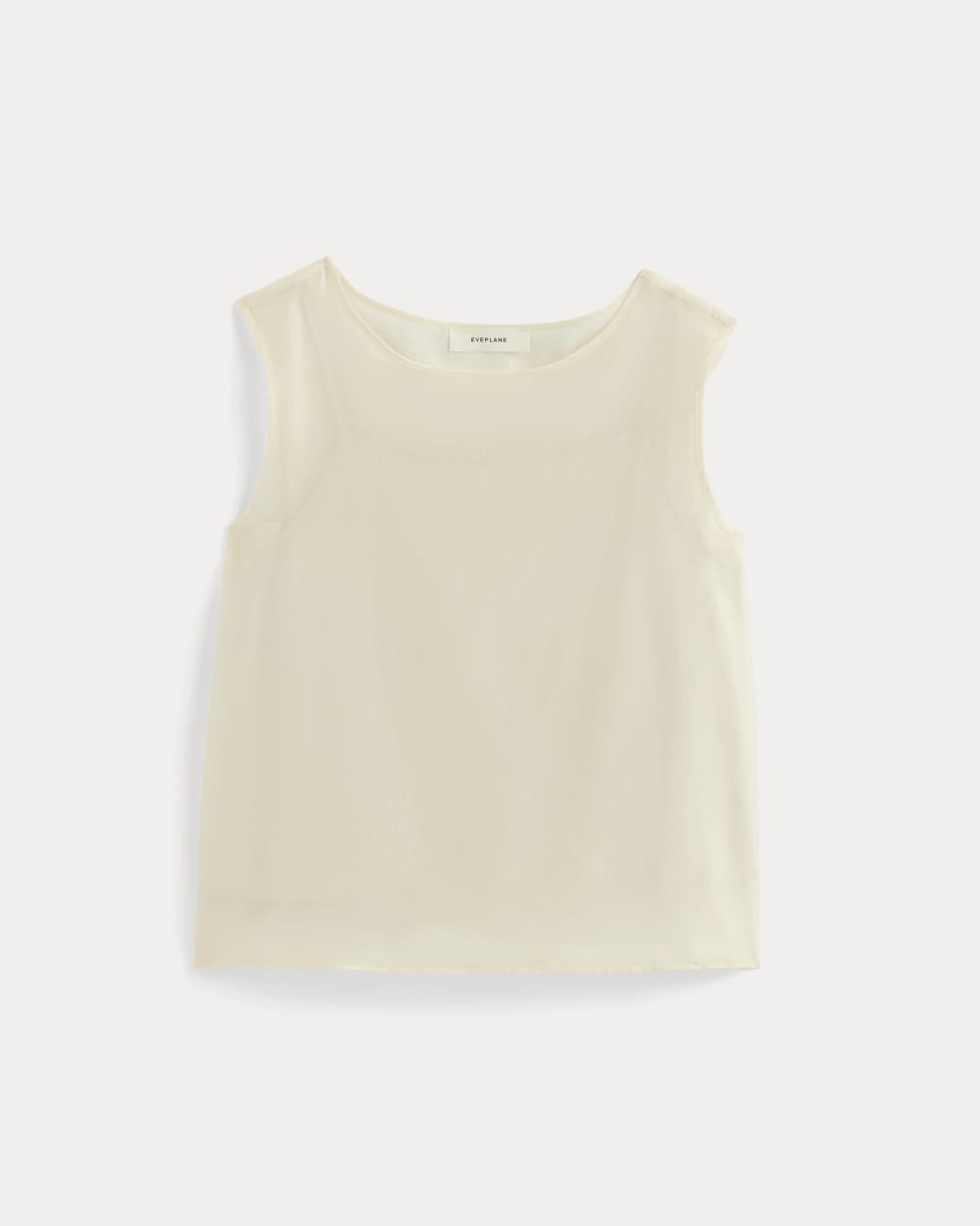 Sleeveless Top in Cotton-Silk Organza in Parchment — alternate view