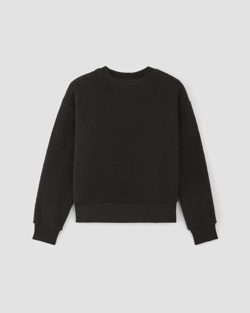 The ReNew Fleece Oversized Crew in Black — alternate view