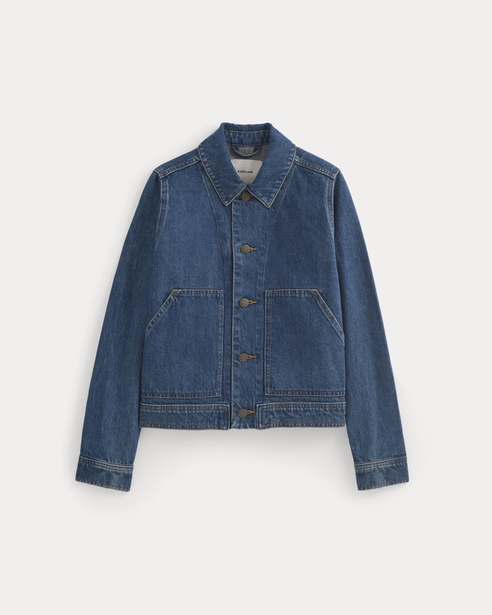 Denim Chore Jacket in Mid Indigo — alternate view