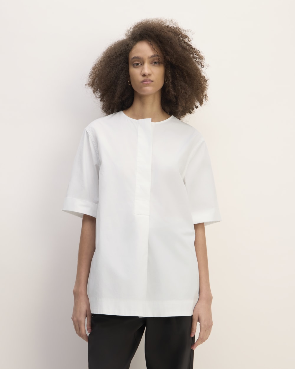 The Supima® Cotton Tunic in White — front view
