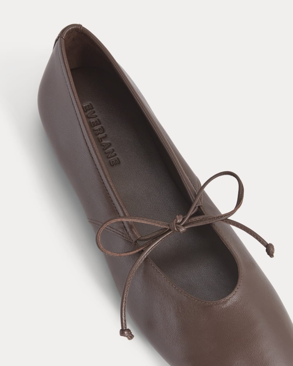 Leather Keyhole Flat in Burnt Umber — detail view