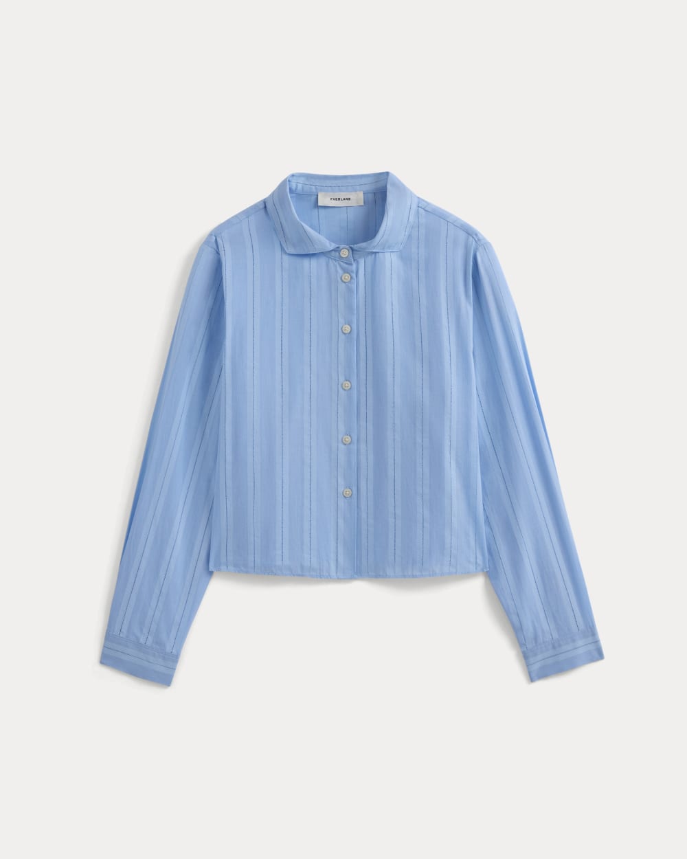 Textured Mini Collar Shirt in Open Air Blue — alternate view