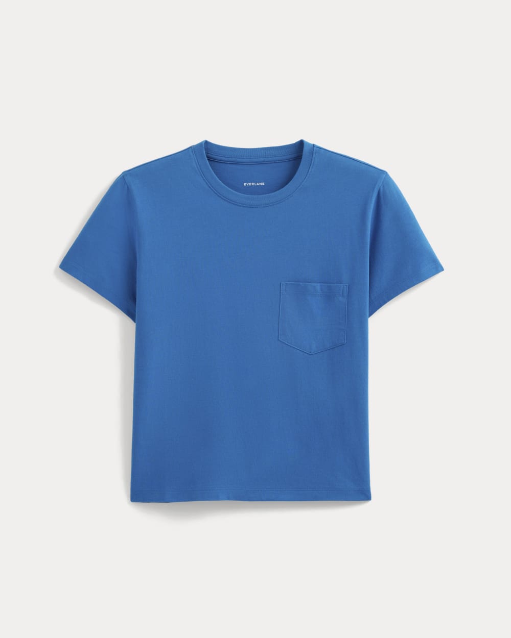 The Box-Cut Tee in Essential Cotton in Imperial Blue — front view