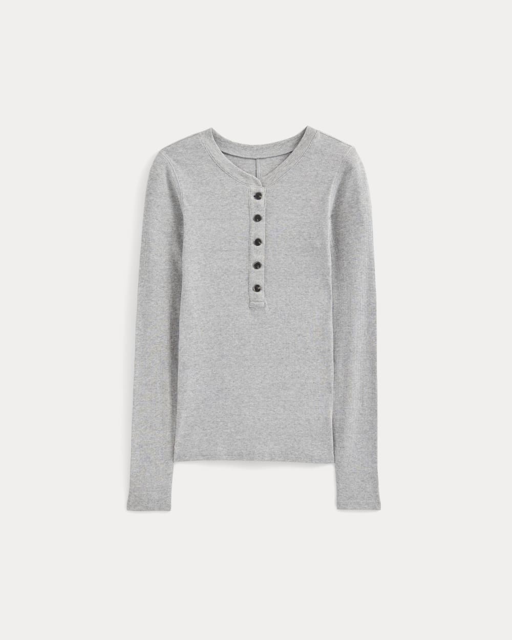 The Luxe Rib Henley in Classic Heather Grey — alternate view