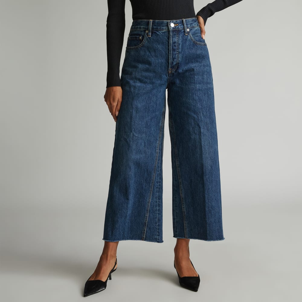 The Way-Wide Crop Jean in Iznik Ink — detail view