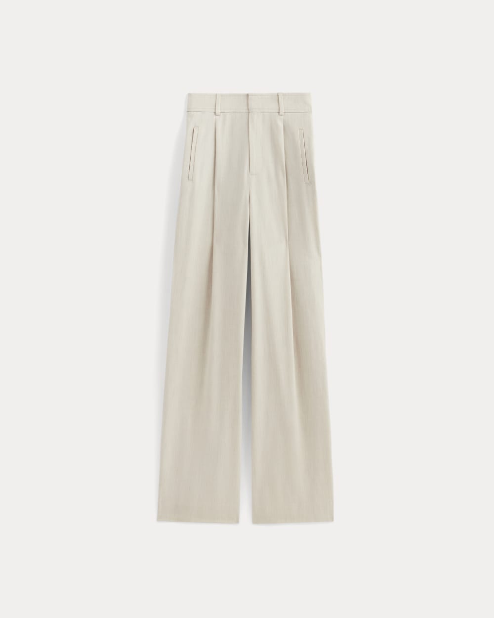 The Draper Pleated Pant in Buttersmooth in Heathered Oat — alternate view