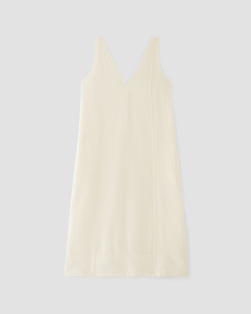 The Linen V-Neck Midi Dress in Bone — alternate view