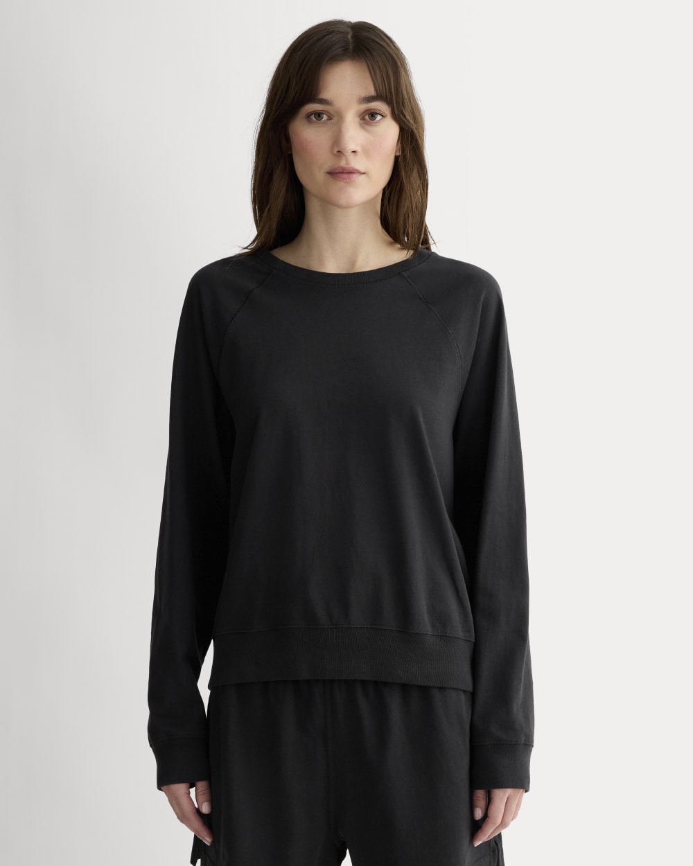 The Off-Duty Long-Sleeve Tee in Black — front view
