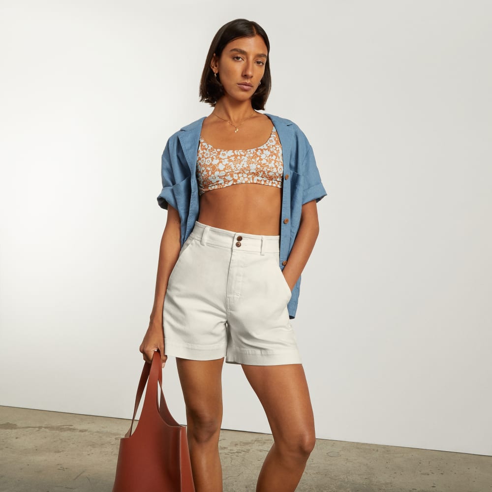 The Way-High® Twill Short in Bone — detail view