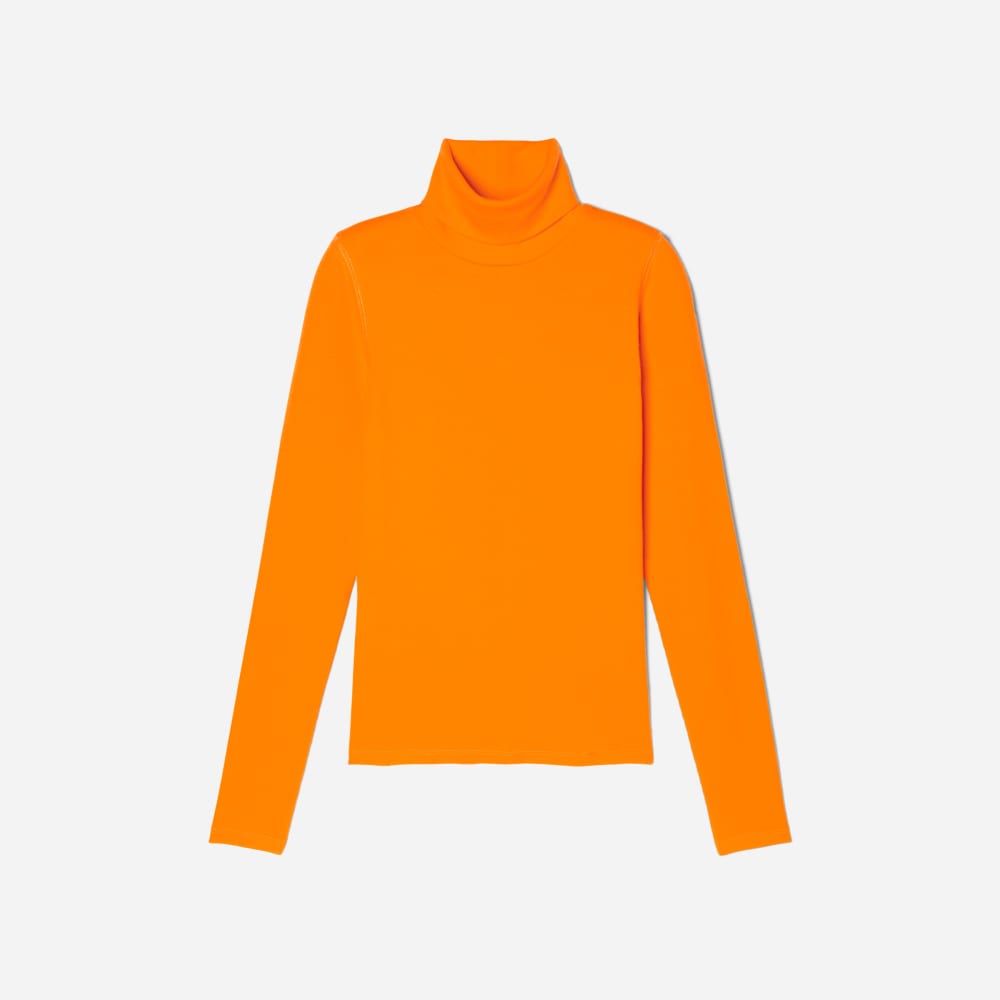 The Luxe Micro-Rib Turtleneck in Turmeric — alternate view