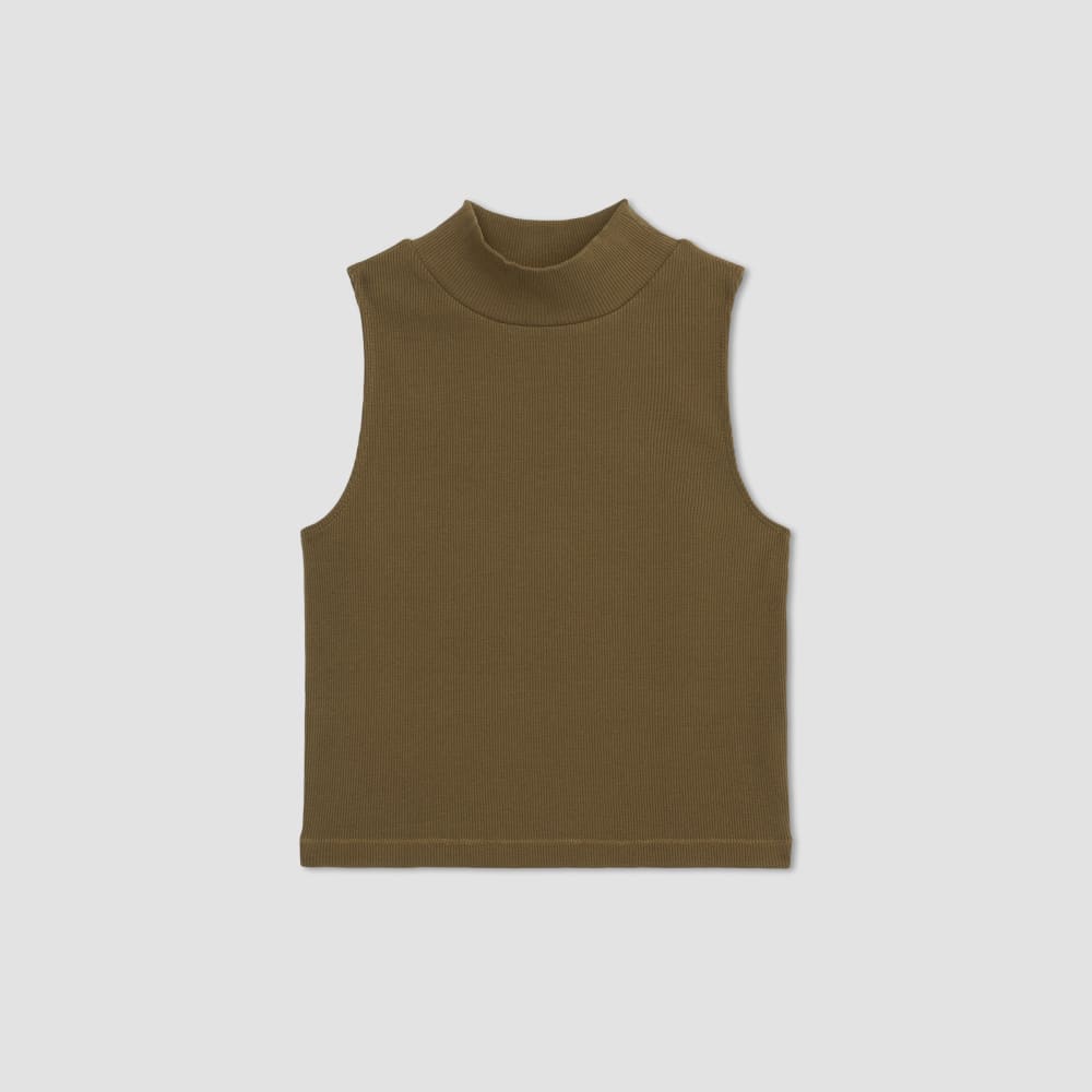 The Ribbed Mockneck Tank in Beech — alternate view