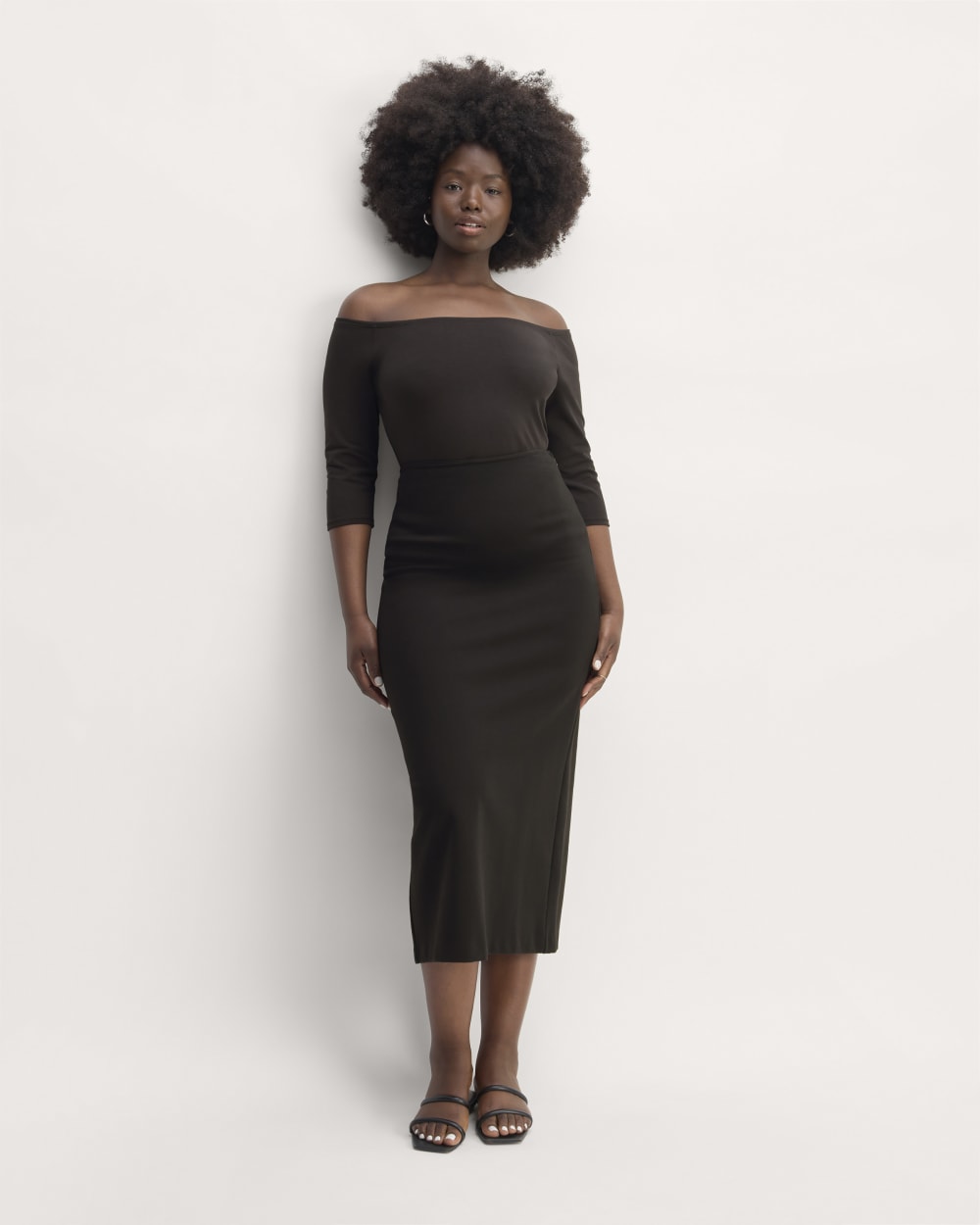 The Form Off-Shoulder Top in Black — detail view