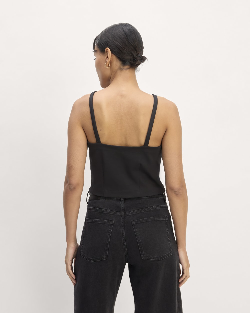 The Dream High-Neck Tank in Black — detail view