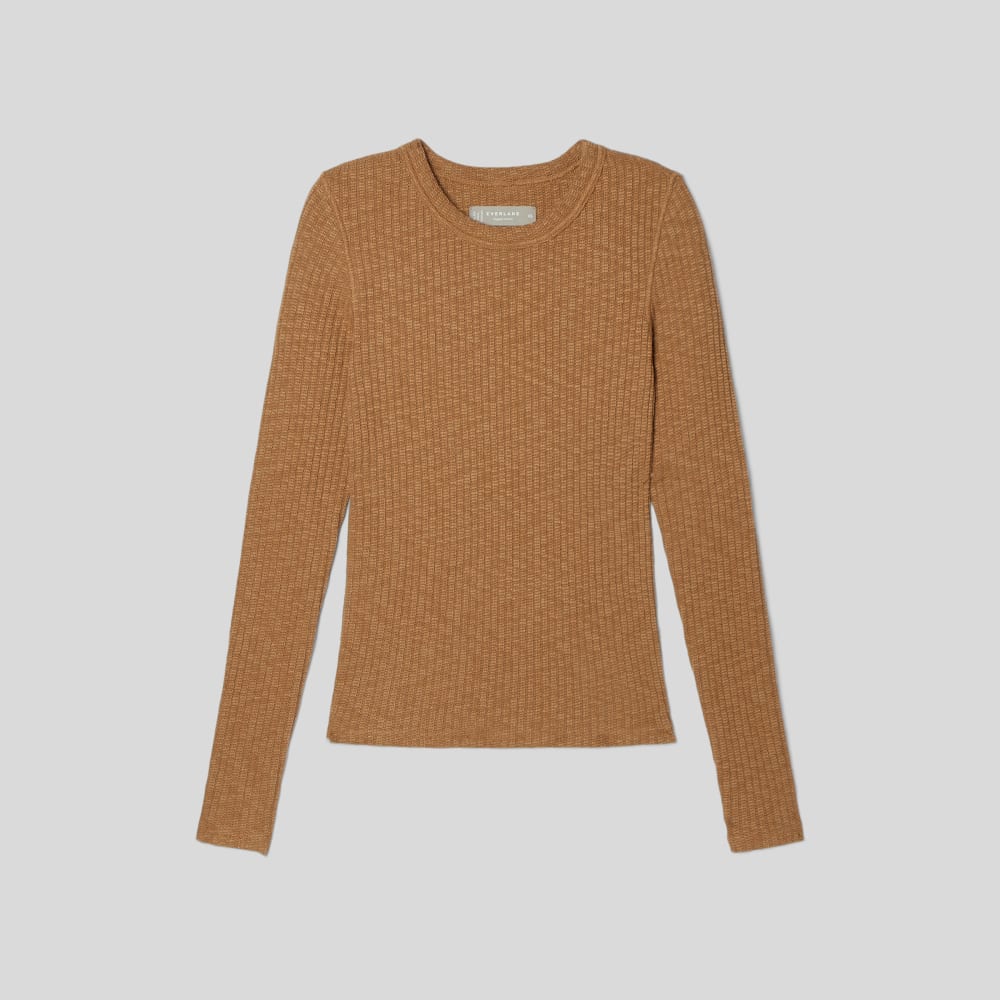 The Cozy Rib Long-Sleeve Tee in Cappuccino — alternate view