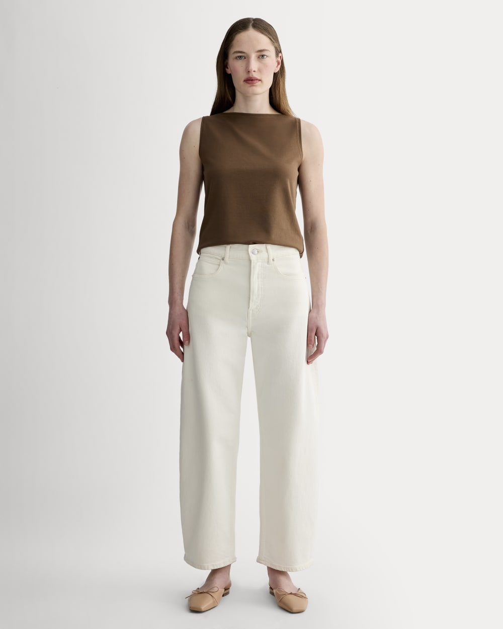 The Form Boatneck Tank in Cocoa — detail view