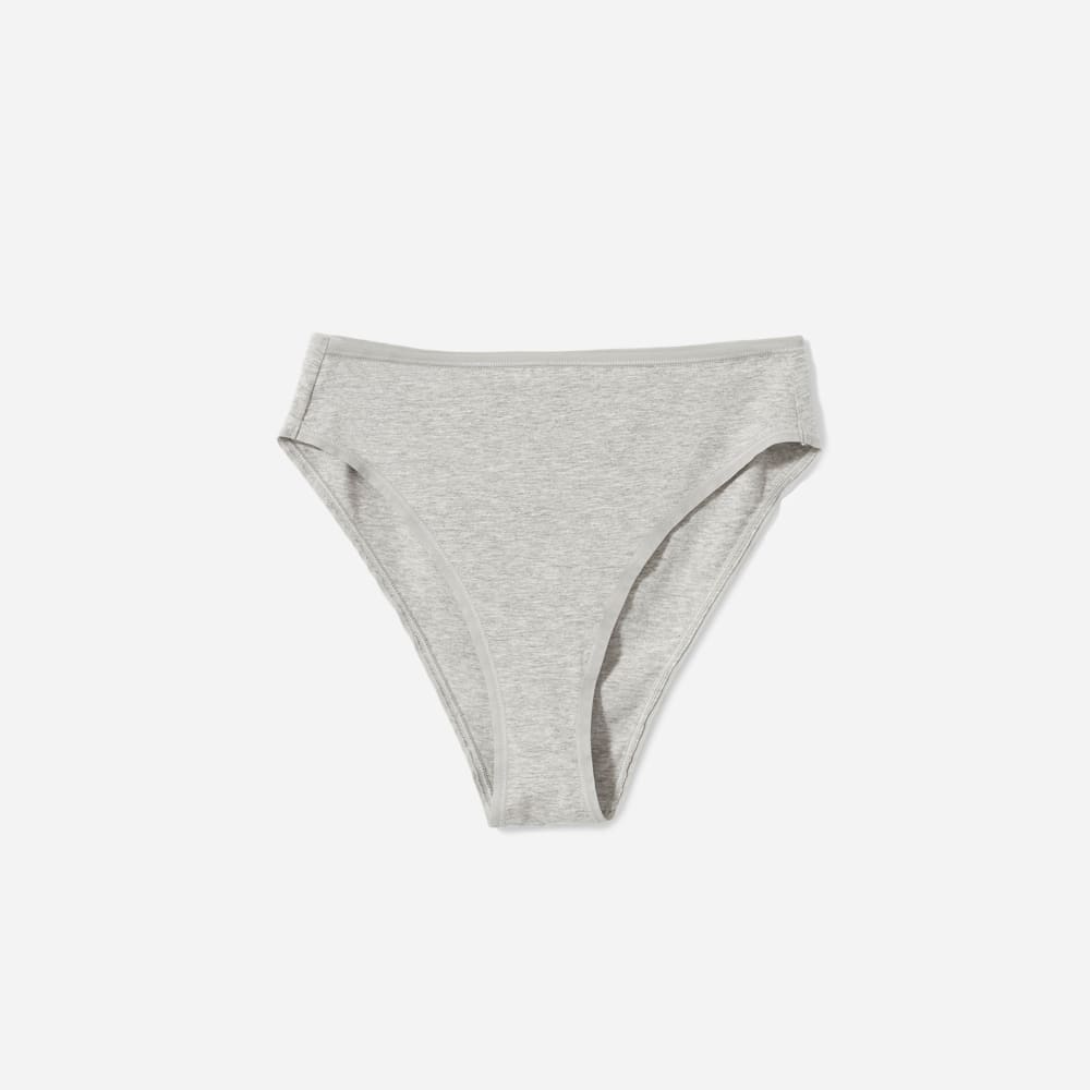 The Cotton High-Rise Bikini in Heathered Grey — front view