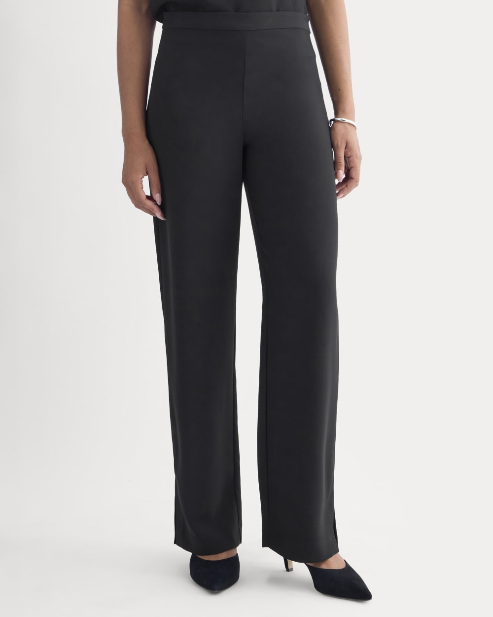Drapey Crepe Pant in Black — detail view