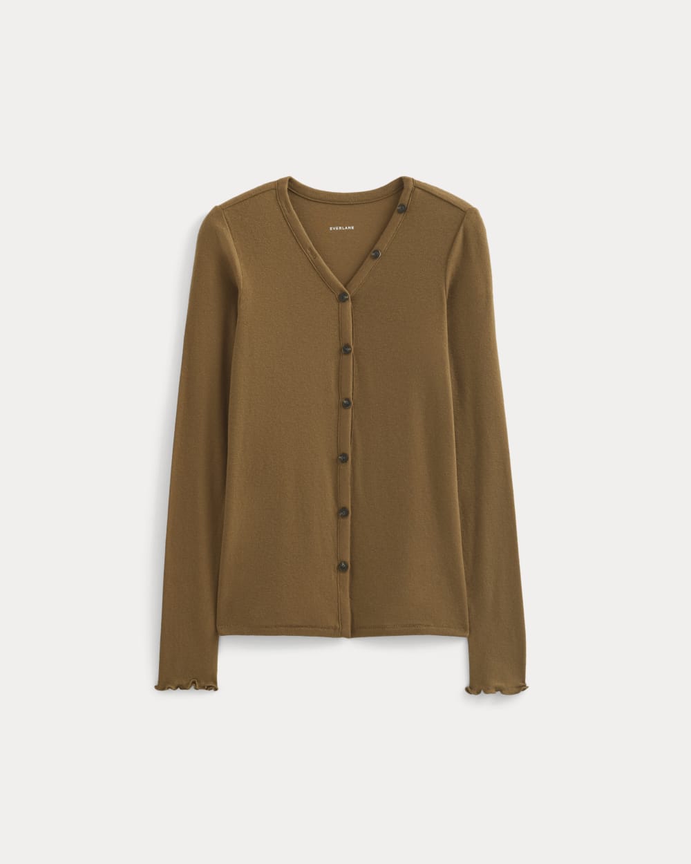 Sheer V-Neck Cardigan in Butterluxe in Toffee — alternate view