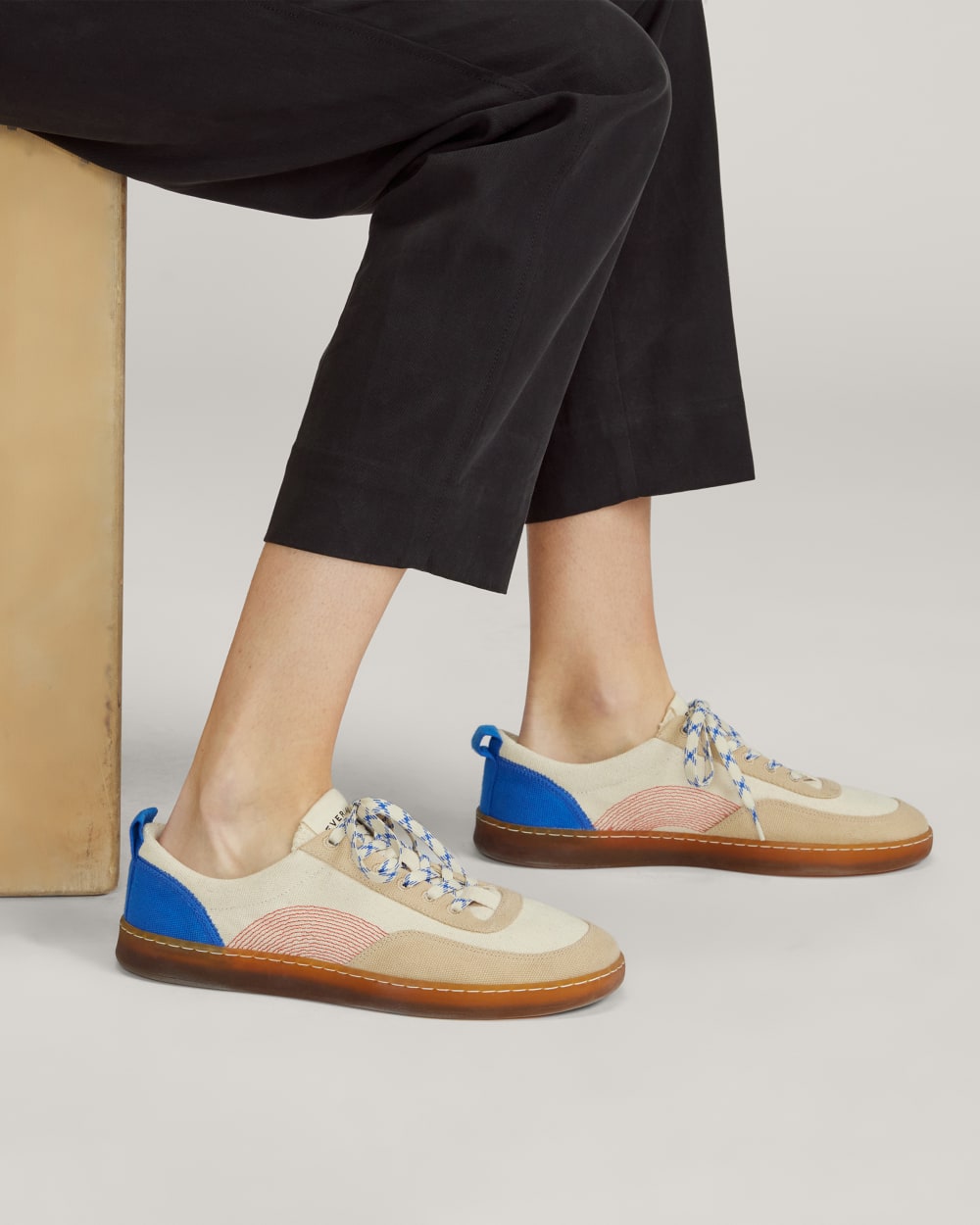 The Tread-Bare Sneaker in Canvas / Lapis Blue / Classic Red — alternate view