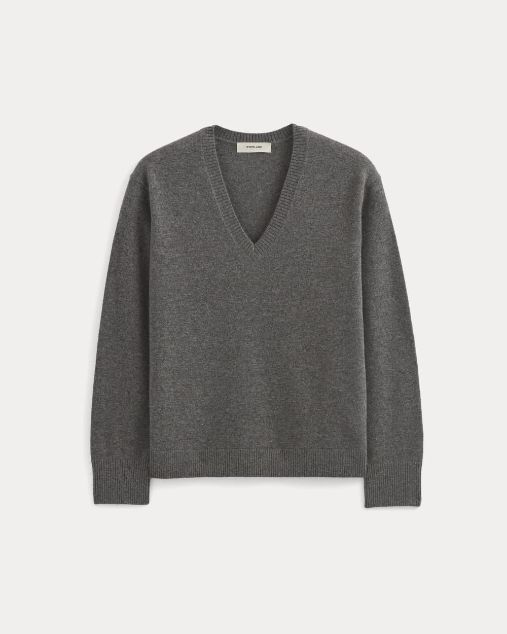The Classic V in Cashmere in Heather Charcoal — alternate view