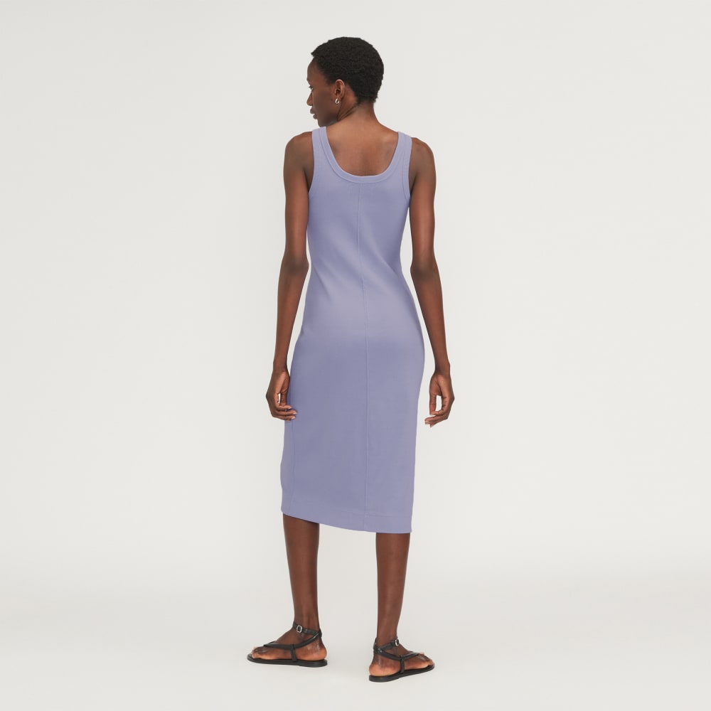 The ’90s Rib Dress in Cornflower Blue — detail view