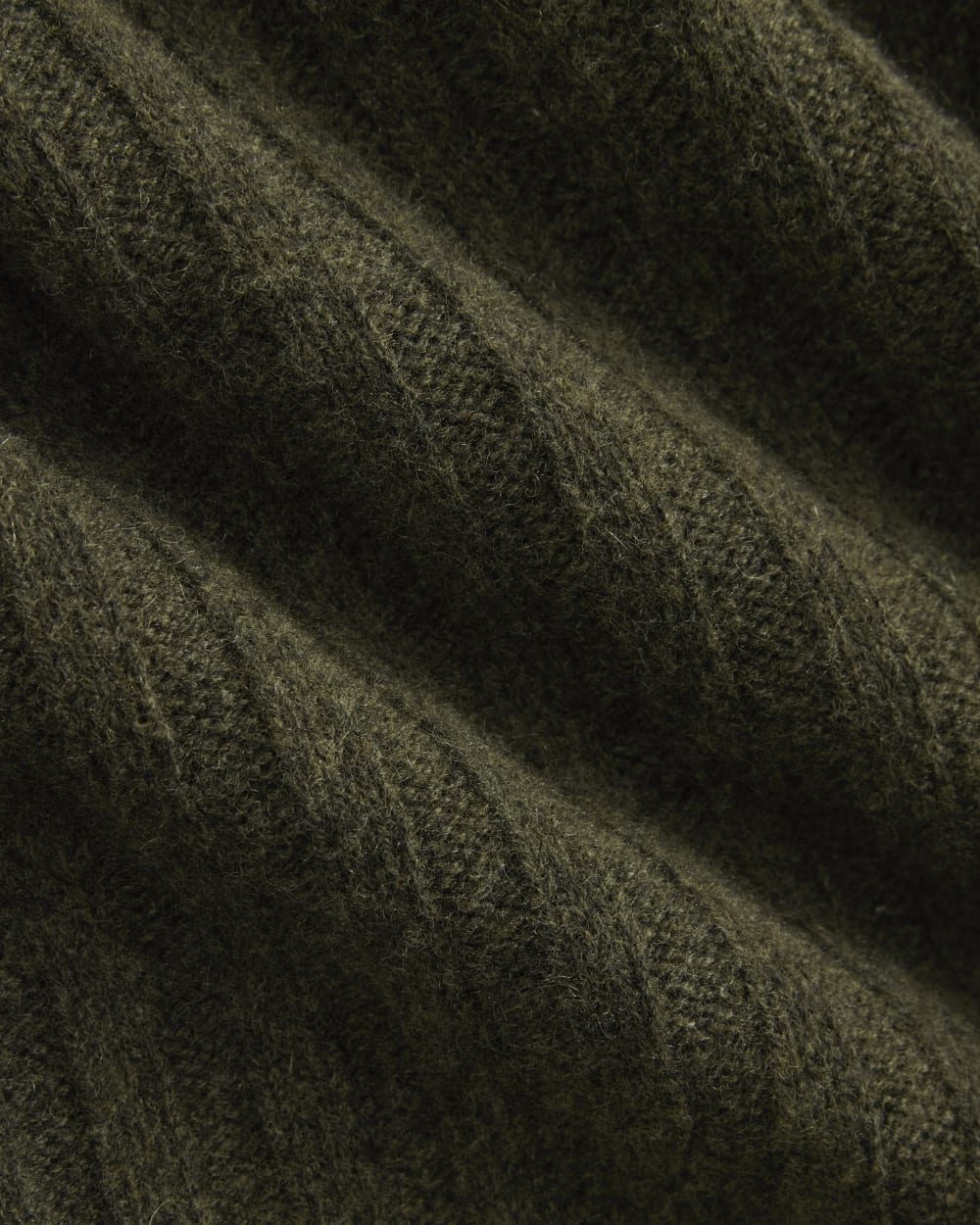 Funnel-Neck Sweater in Wool Cashmere in Heather Beech — detail view