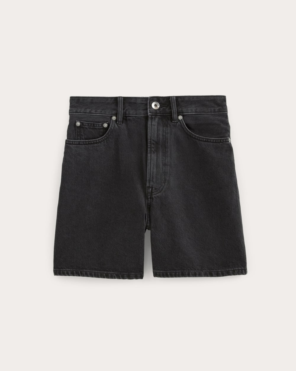 The A-Line Denim Short in Washed Black — alternate view
