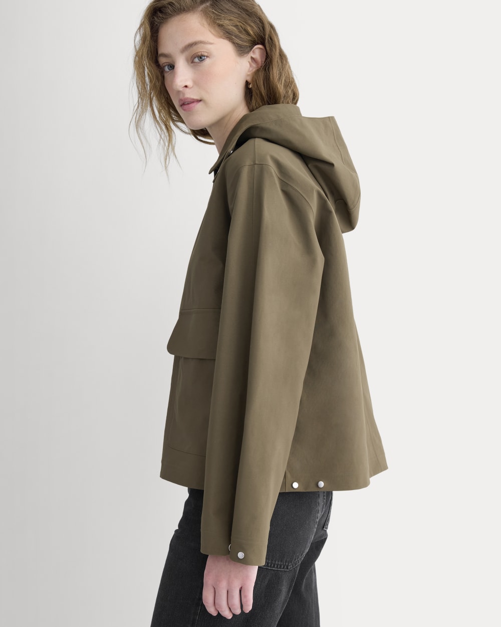 Re:Cycled Nylon Barrel Jacket in Beech — detail view
