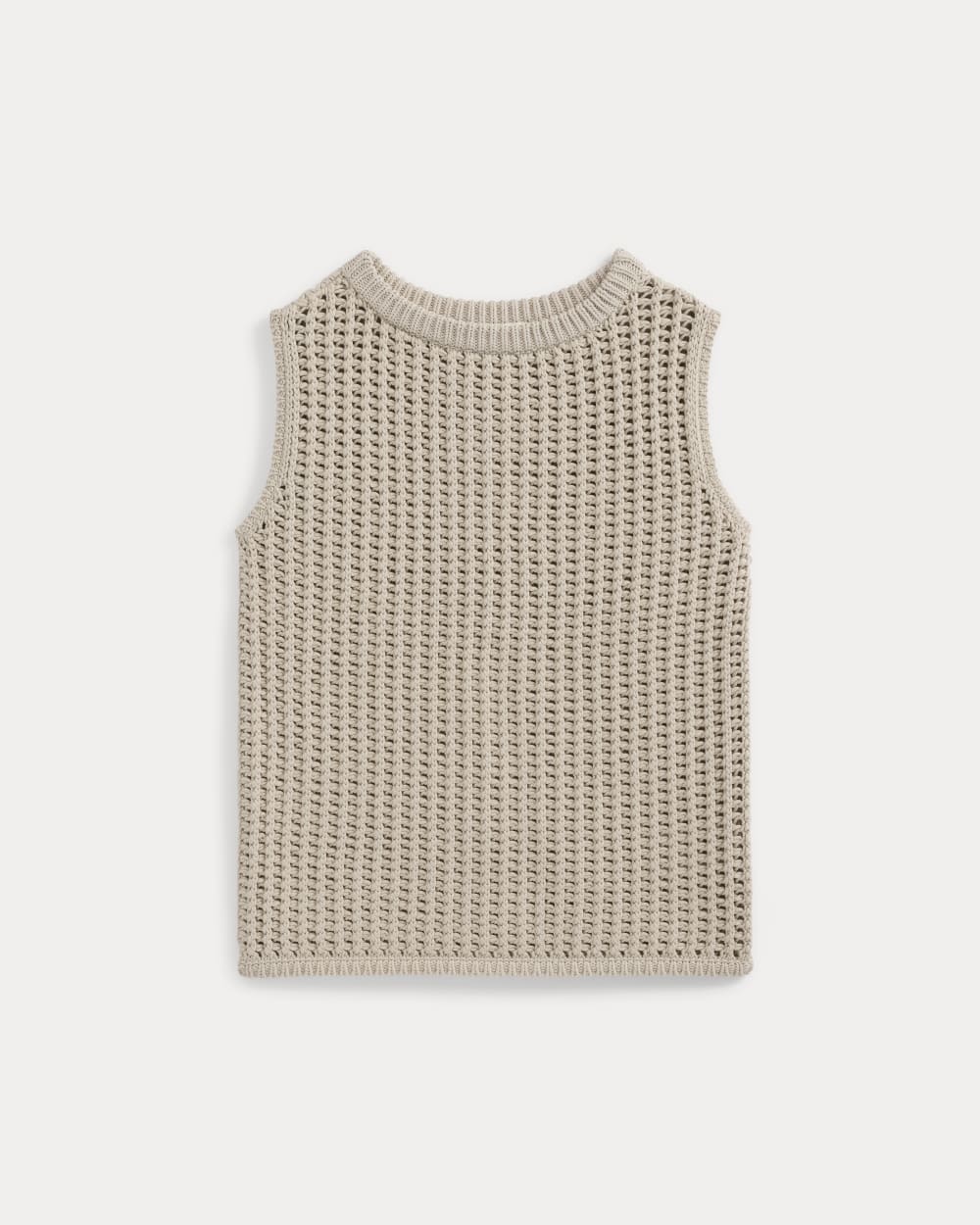 Open-Knit Tunic Vest in Elevated Cotton in Peyote — alternate view