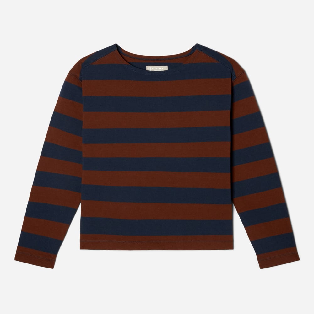 The Mariner Tee in Carob / Navy — alternate view